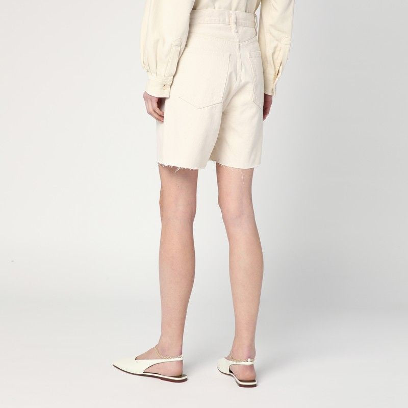 FRAME High-Waist Denim Bermuda Shorts - Women's Mini Style