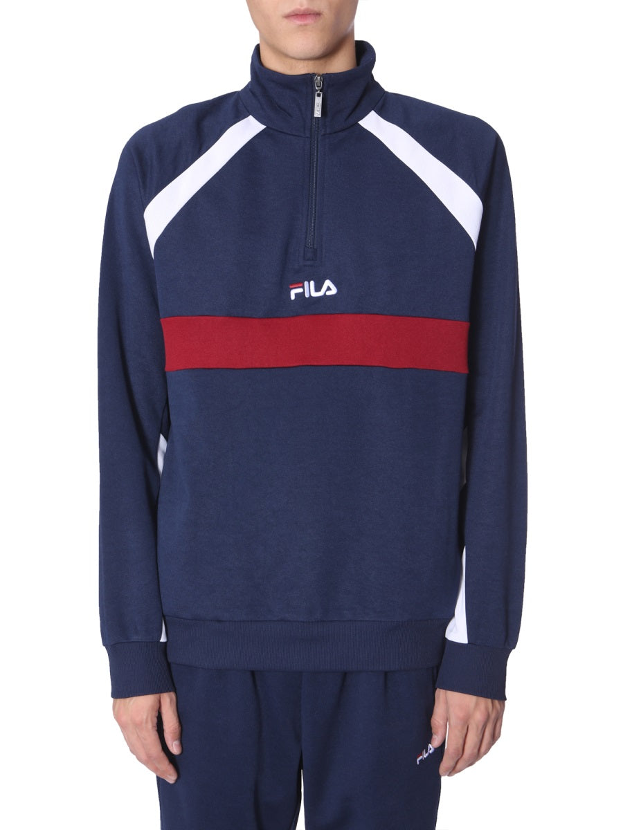 FILA Mini Track Sweatshirt with Polo Neck and Half Zip