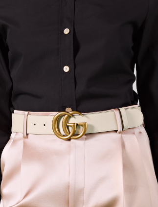 GUCCI Classic Leather Belt with Signature Double G Buckle