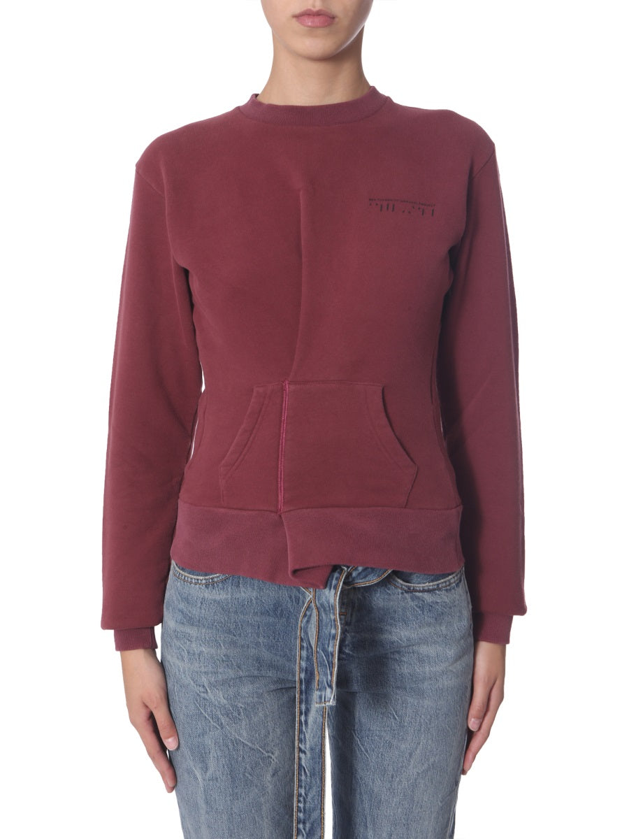 UNRAVEL Asymmetrical Cut Crew Neck Sweatshirt