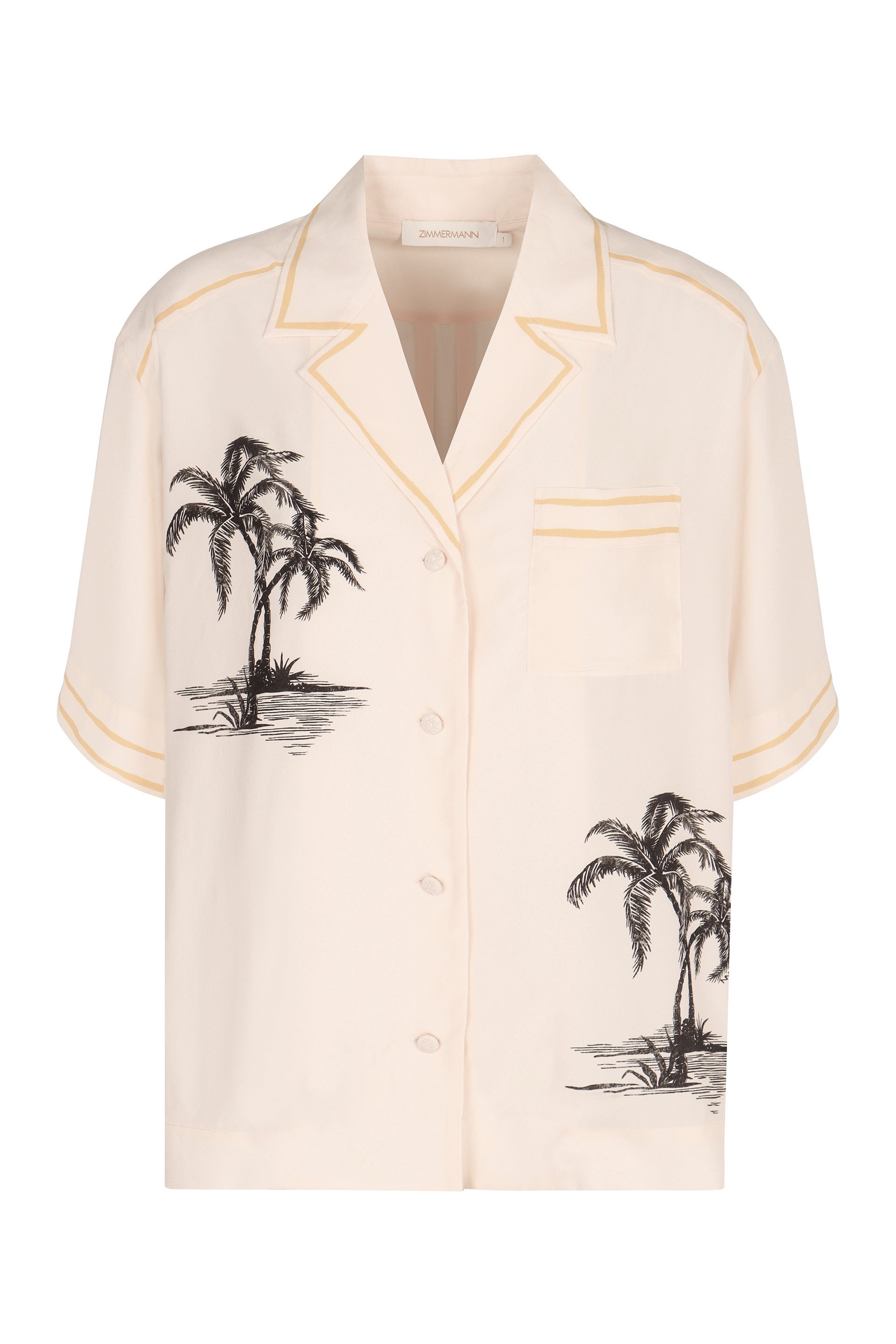 ZIMMERMANN Silk Mini Shirt with Front Pocket