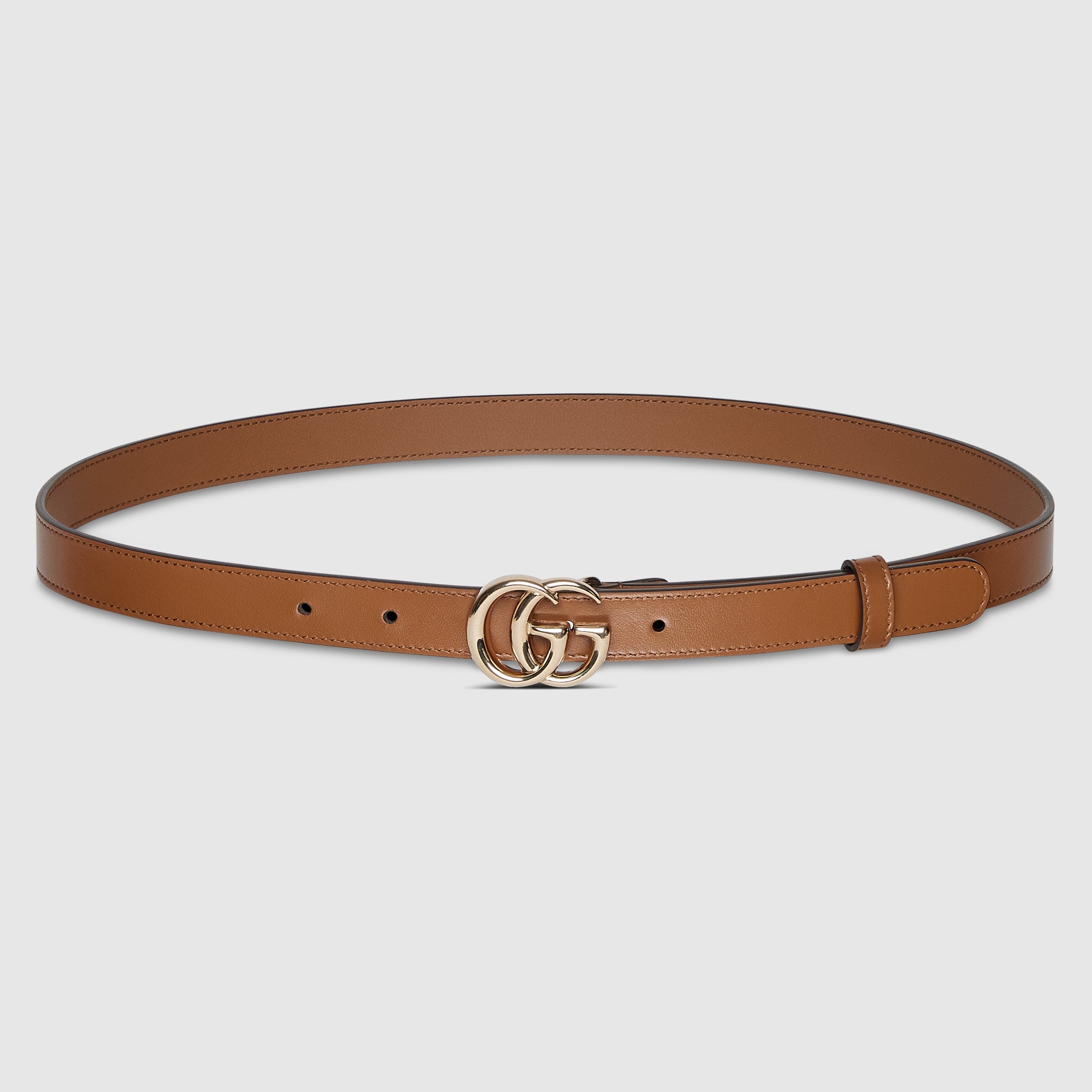 GUCCI Thin Belt with Double G Buckle - 2CM Width