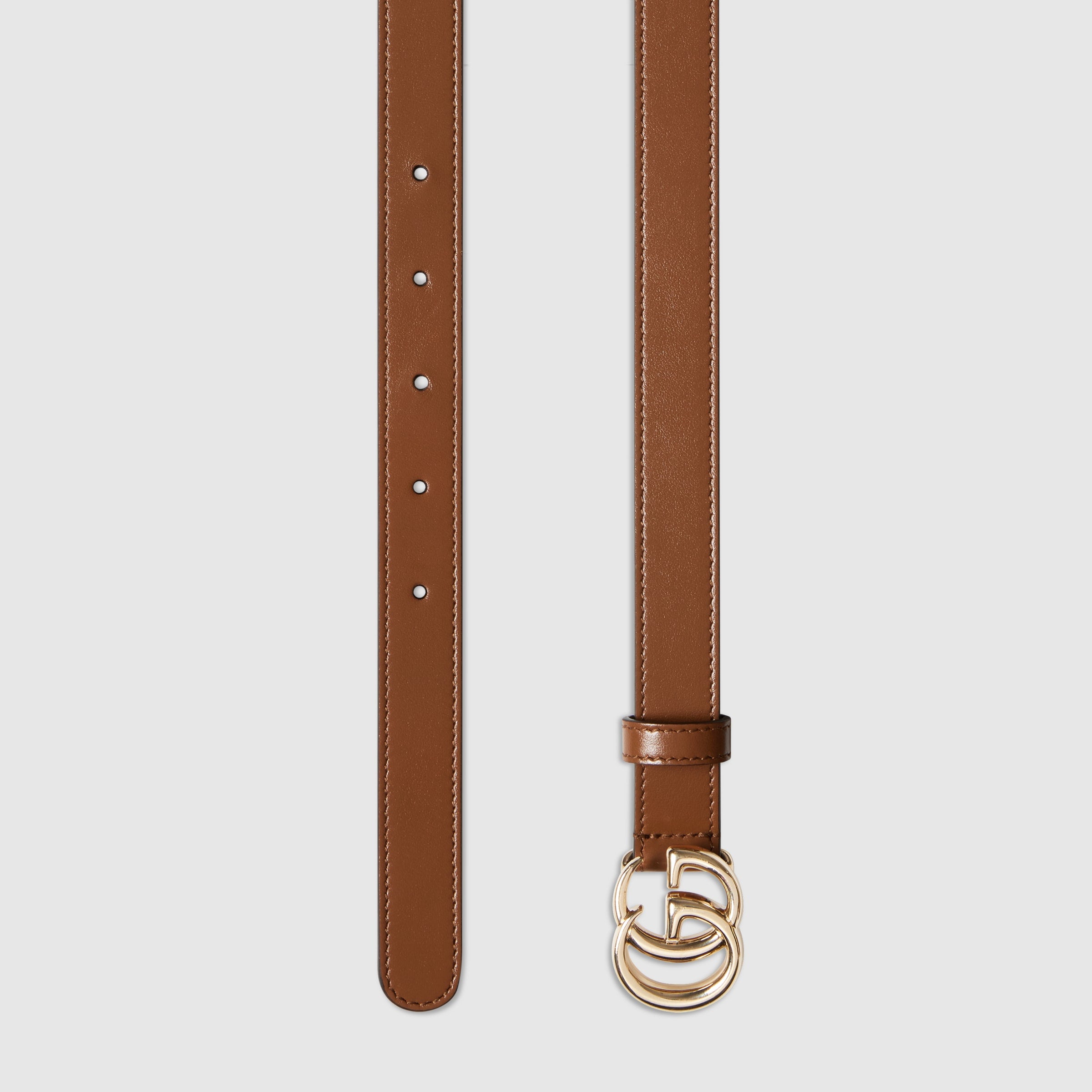 GUCCI Thin Belt with Double G Buckle - 2CM Width