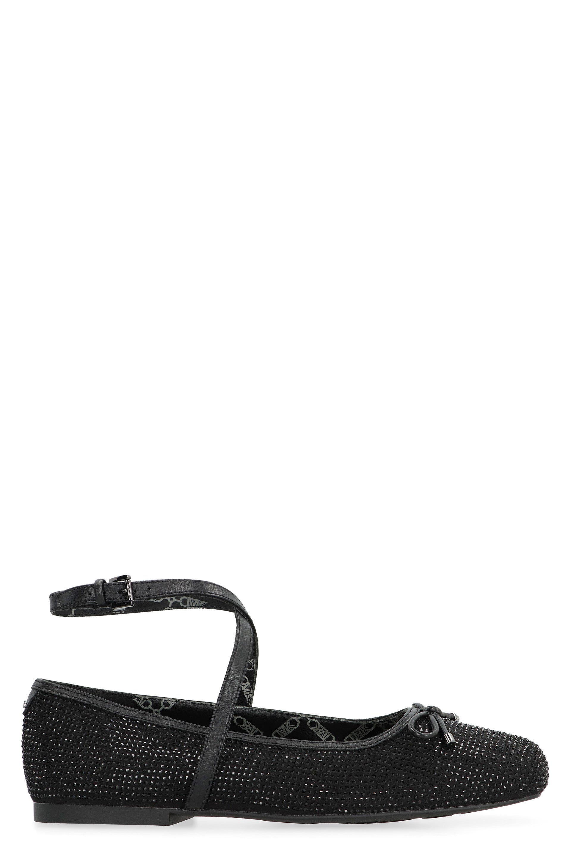 MICHAEL MICHAEL KORS Alluring Rhinestone Ballet Flats with Adjustable Ankle Strap