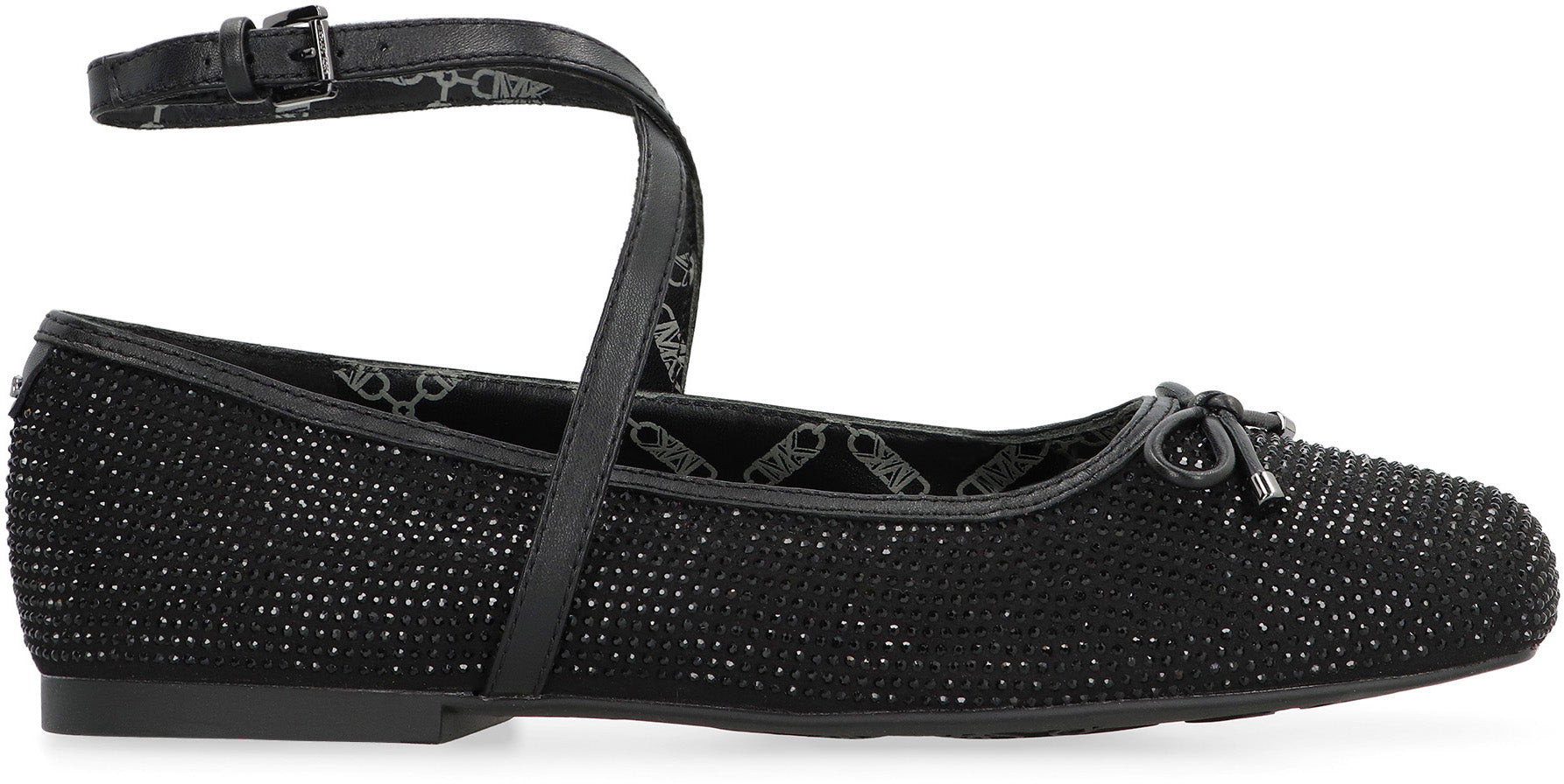 MICHAEL MICHAEL KORS Alluring Rhinestone Ballet Flats with Adjustable Ankle Strap