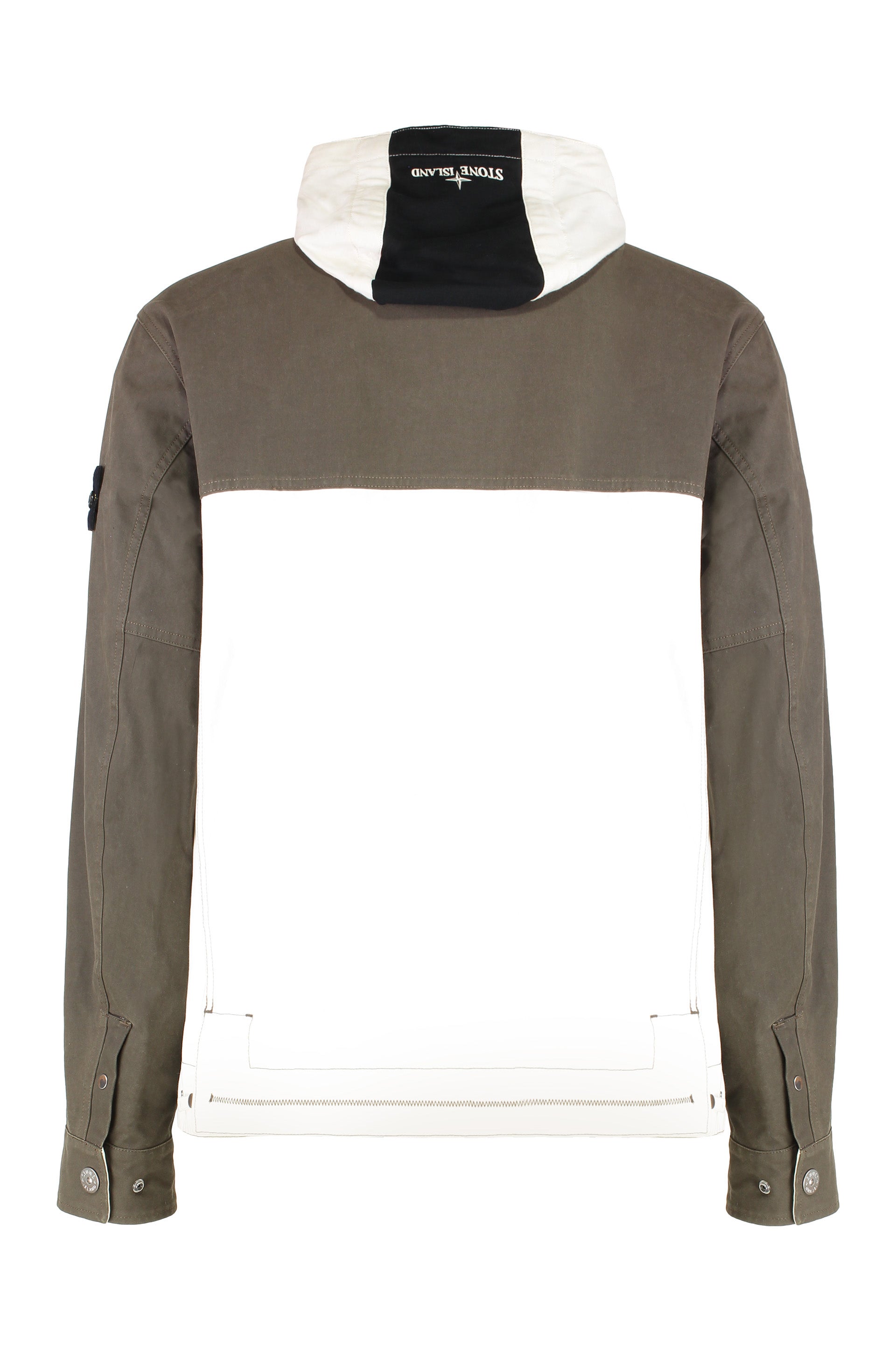 STONE ISLAND Hooded Cotton Jacket with Removable Patch for Men