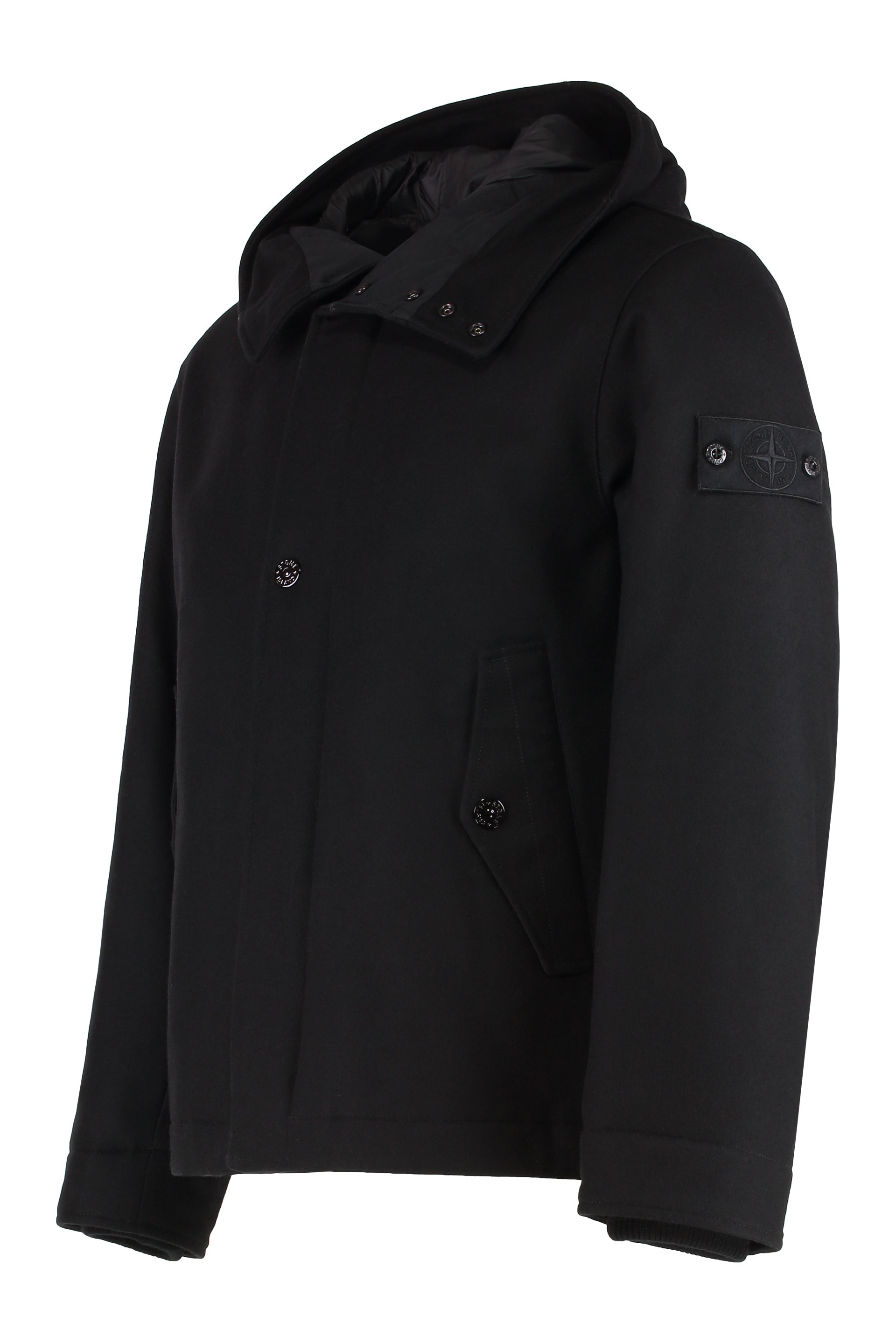 STONE ISLAND Hooded Wool Jacket for Men - FW25 Collection