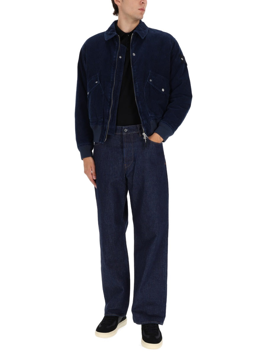 STONE ISLAND Velvet Corduroy Bomber Jacket