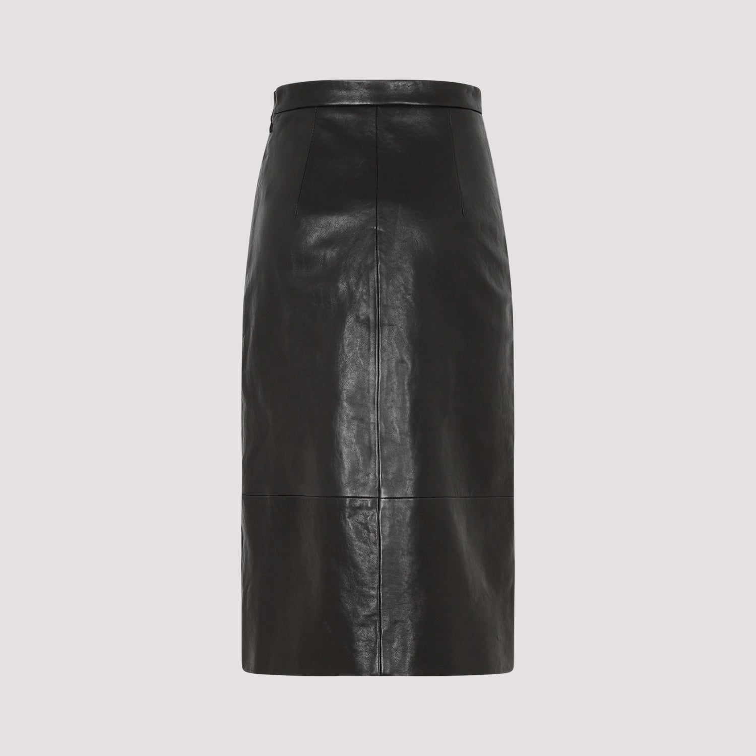 KHAITE Fraser Leather Mini Skirt with Back Slit Hem - Sizes XS to XL