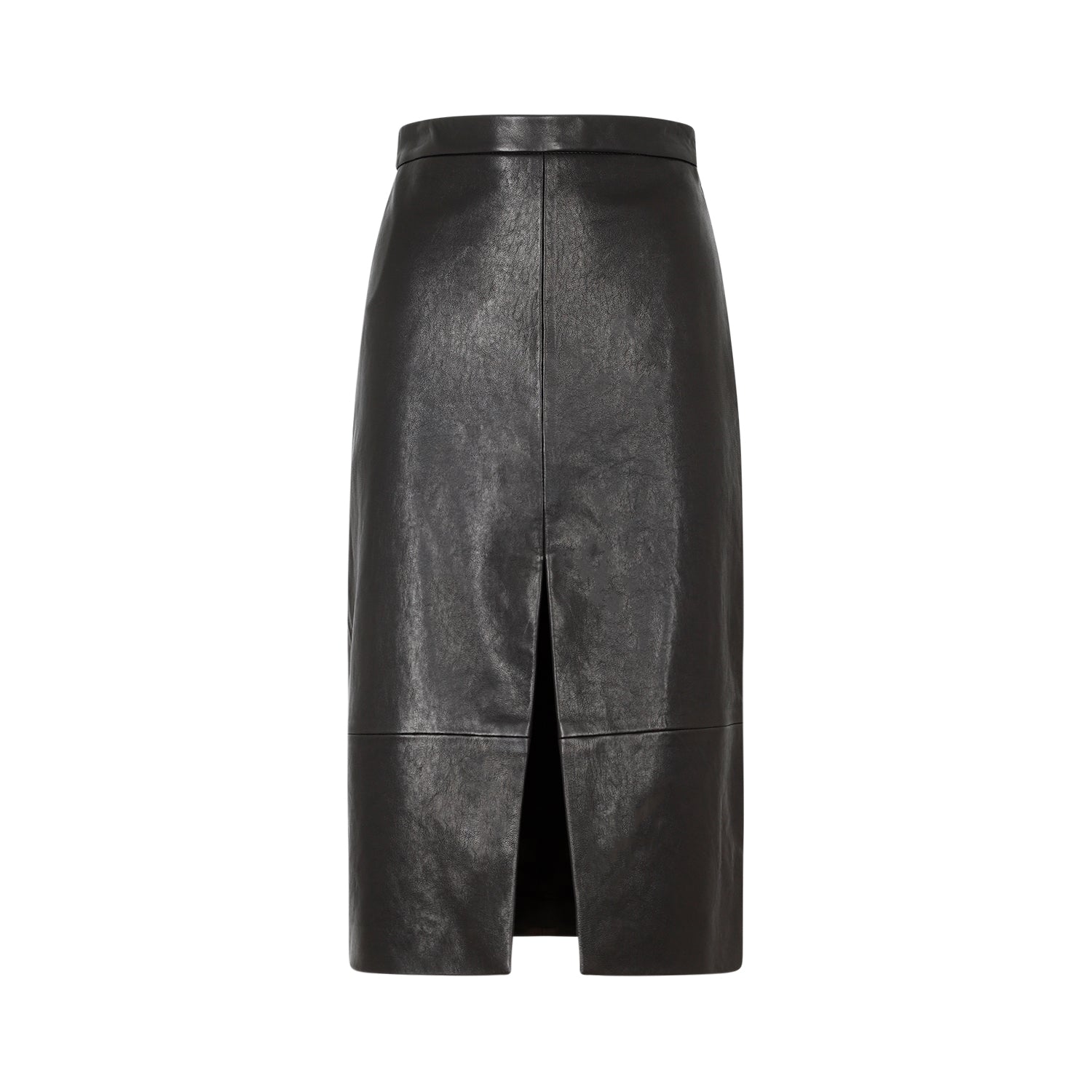 KHAITE Fraser Leather Mini Skirt with Back Slit Hem - Sizes XS to XL