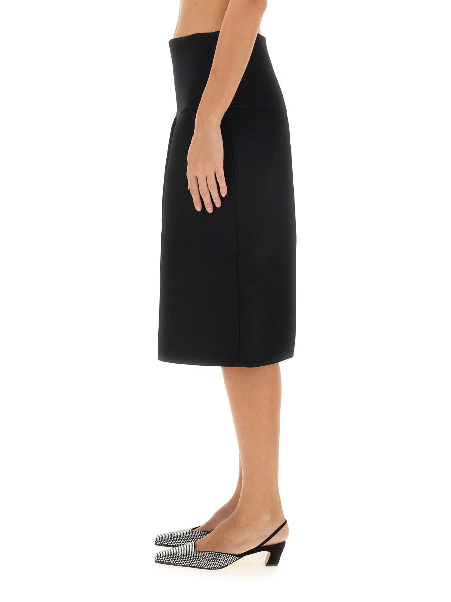 KHAITE Regular Fit Midi Skirt