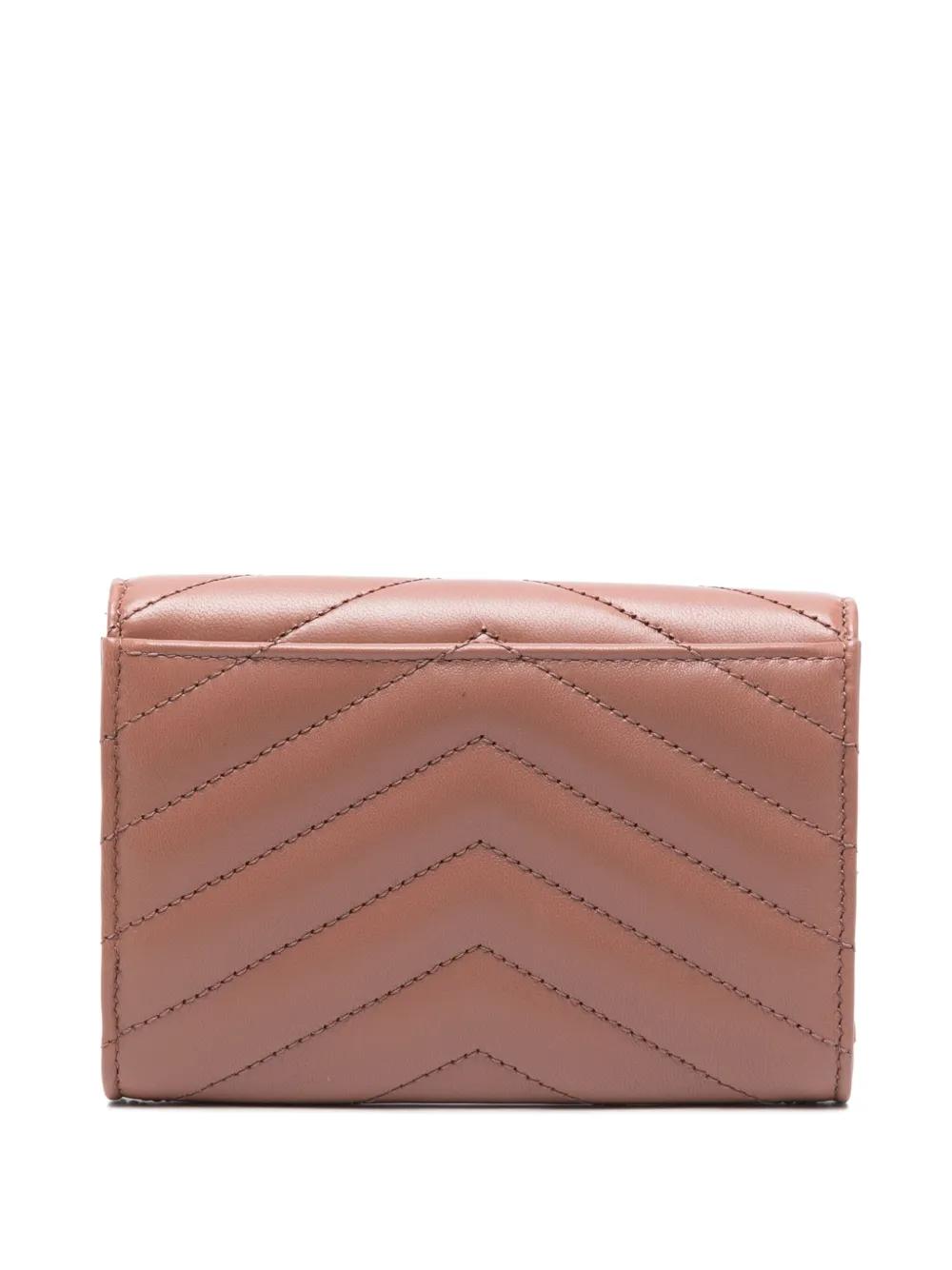 SAINT LAURENT Mini Envelope Wallet in Luxurious Matelassé Leather
