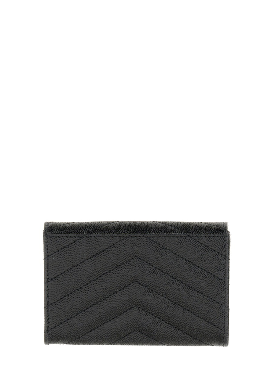 SAINT LAURENT Mini Envelope Wallet with Snap Closure