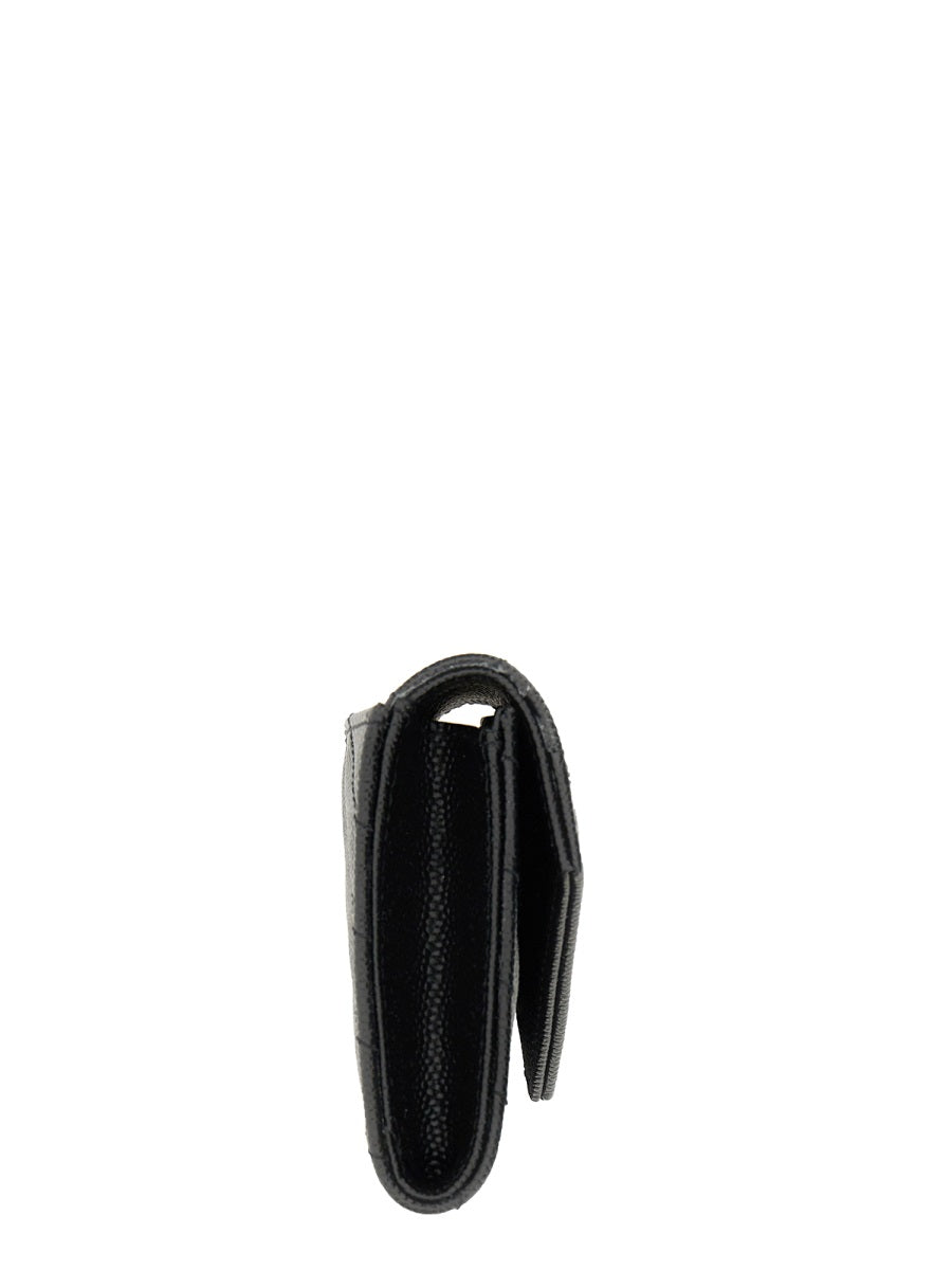 SAINT LAURENT Mini Envelope Wallet with Snap Closure