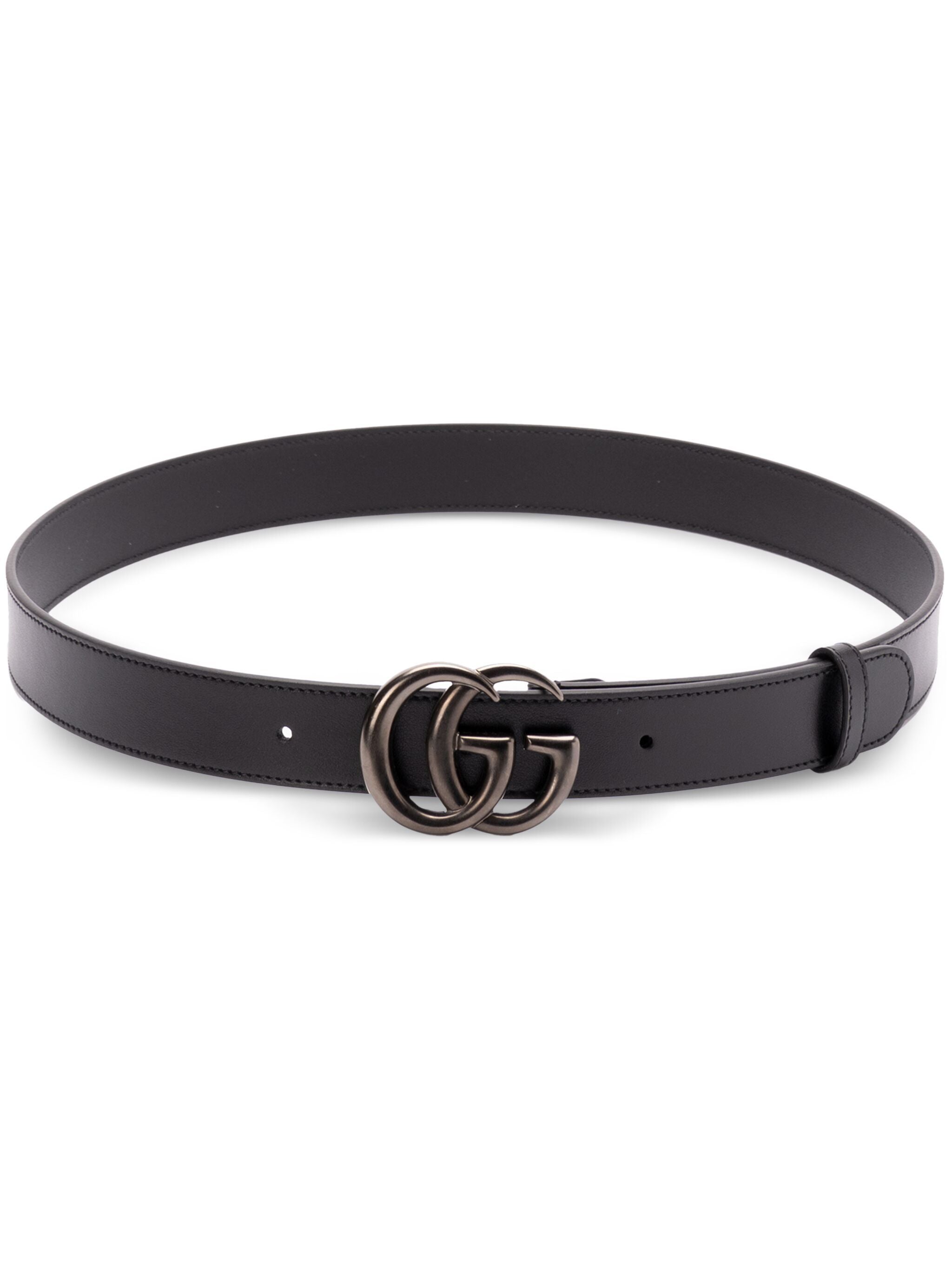 GUCCI Mini GG Marmont Thin Belt with Double G Buckle