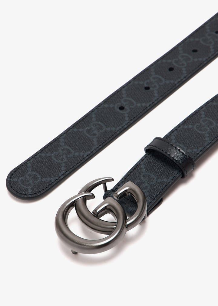 GUCCI Thin Belt with Double G Buckle - W6cm x H5cm