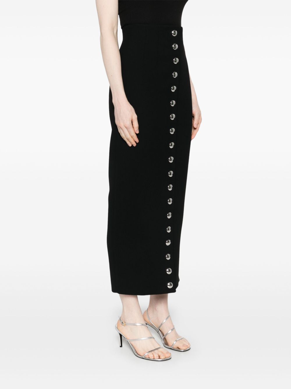 KHAITE High Waist Front Button Maxi Skirt