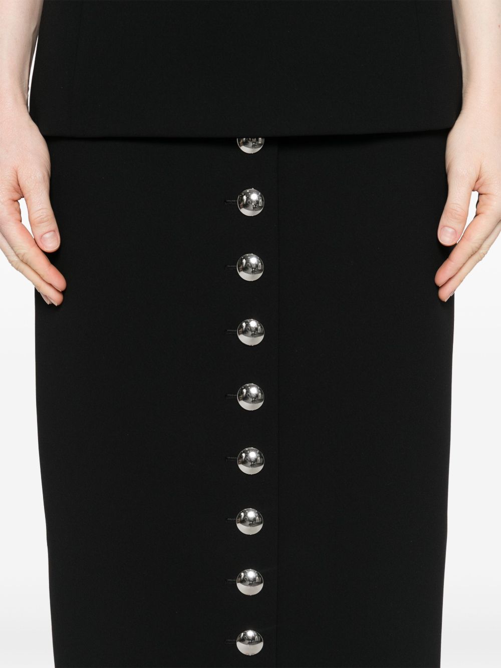 KHAITE High Waist Front Button Maxi Skirt