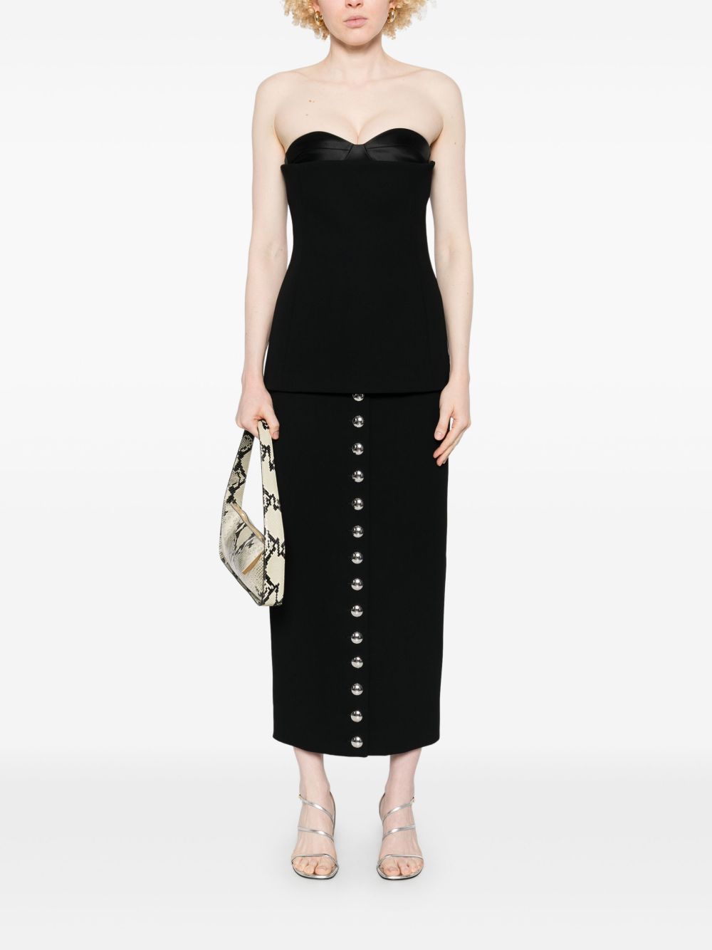 KHAITE High Waist Front Button Maxi Skirt