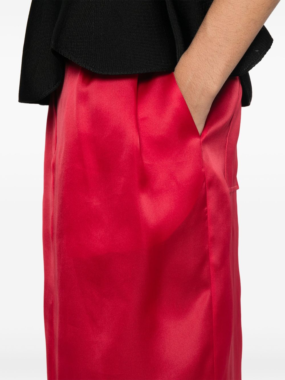 KHAITE Silk Mini Skirt with Concealed Fly