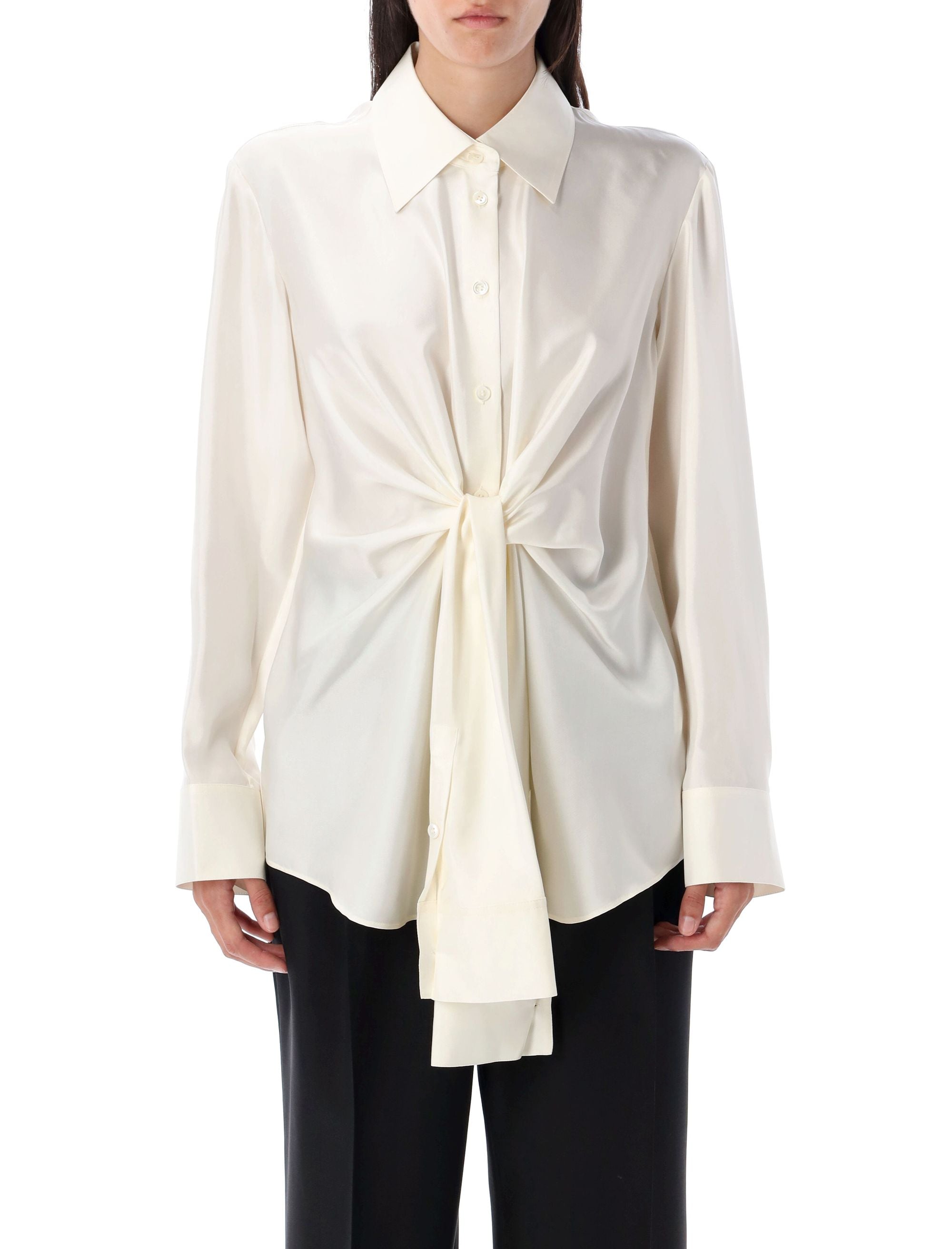 RÓHE Silk Knotted Shirt - Size 36