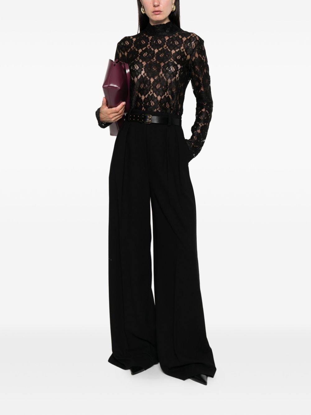 RÓHE High Neck Lace Top - Size 34