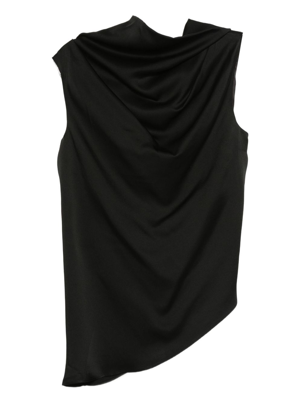RÓHE Asymmetrical Cowl Neck Satin Top - Size 34