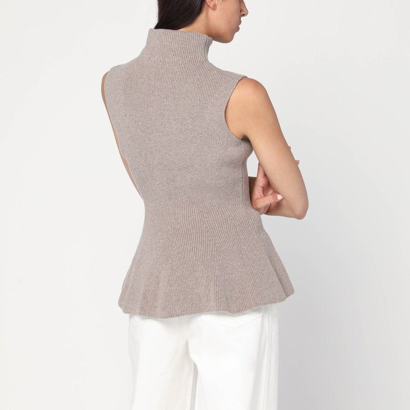 RÓHE Sleeveless Turtleneck Mini Top in Cashmere Blend