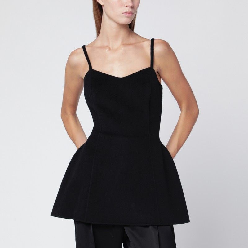 RÓHE Wool Bustier Top with Peplum