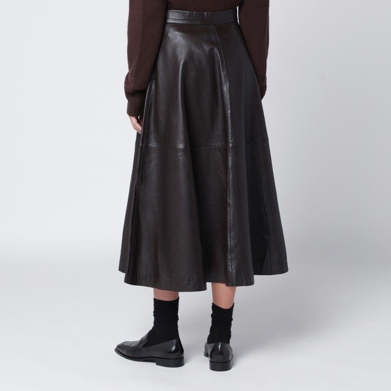 RÓHE Leather Flared Skirt