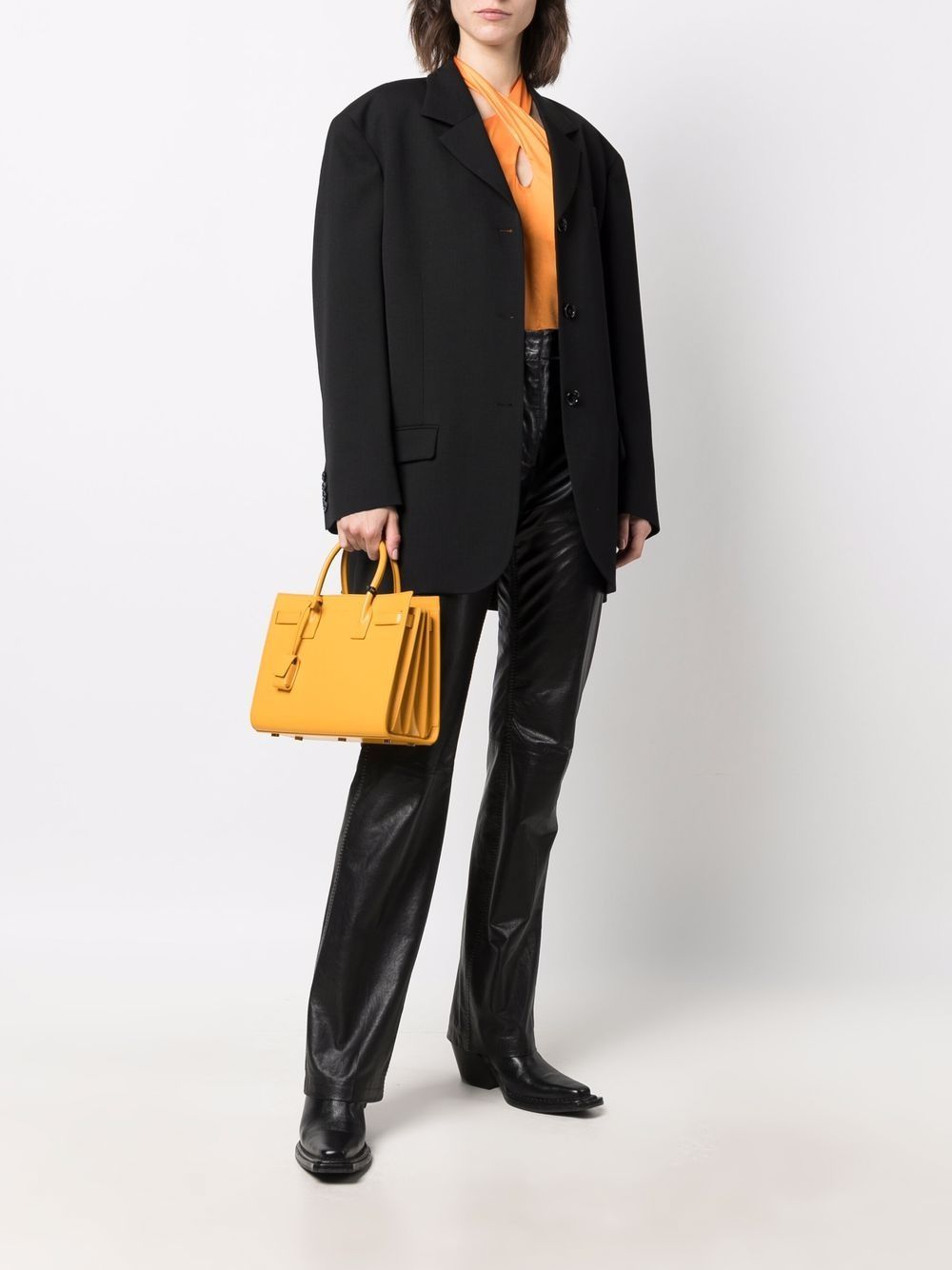 SAINT LAURENT Mini Bond King Palm Handbag