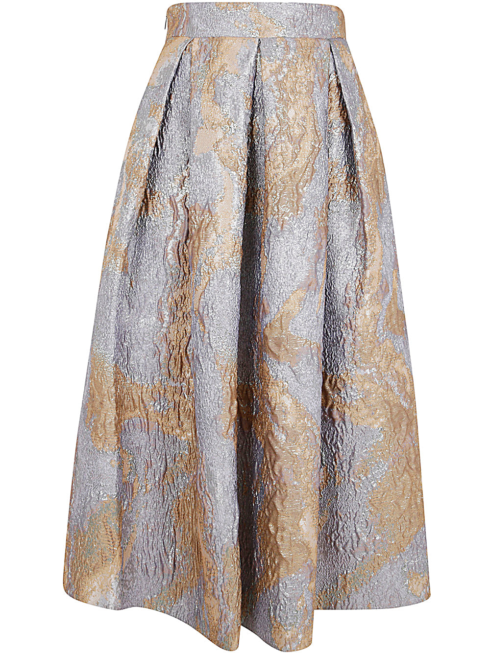 SUSANNE BOMMER Faux Leather Pleated Long Skirt