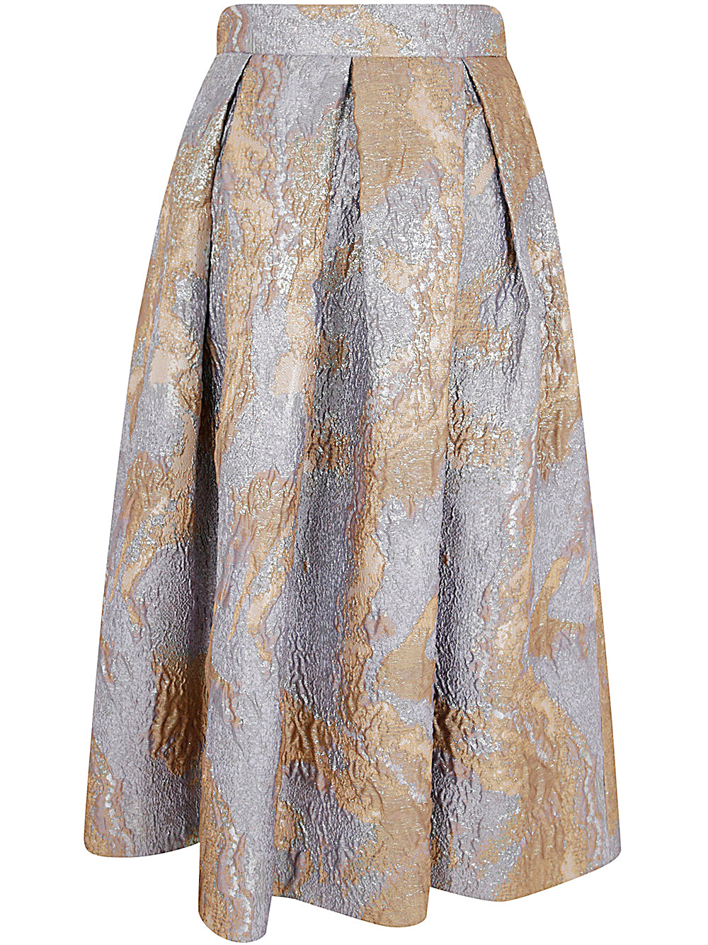 SUSANNE BOMMER Faux Leather Pleated Long Skirt