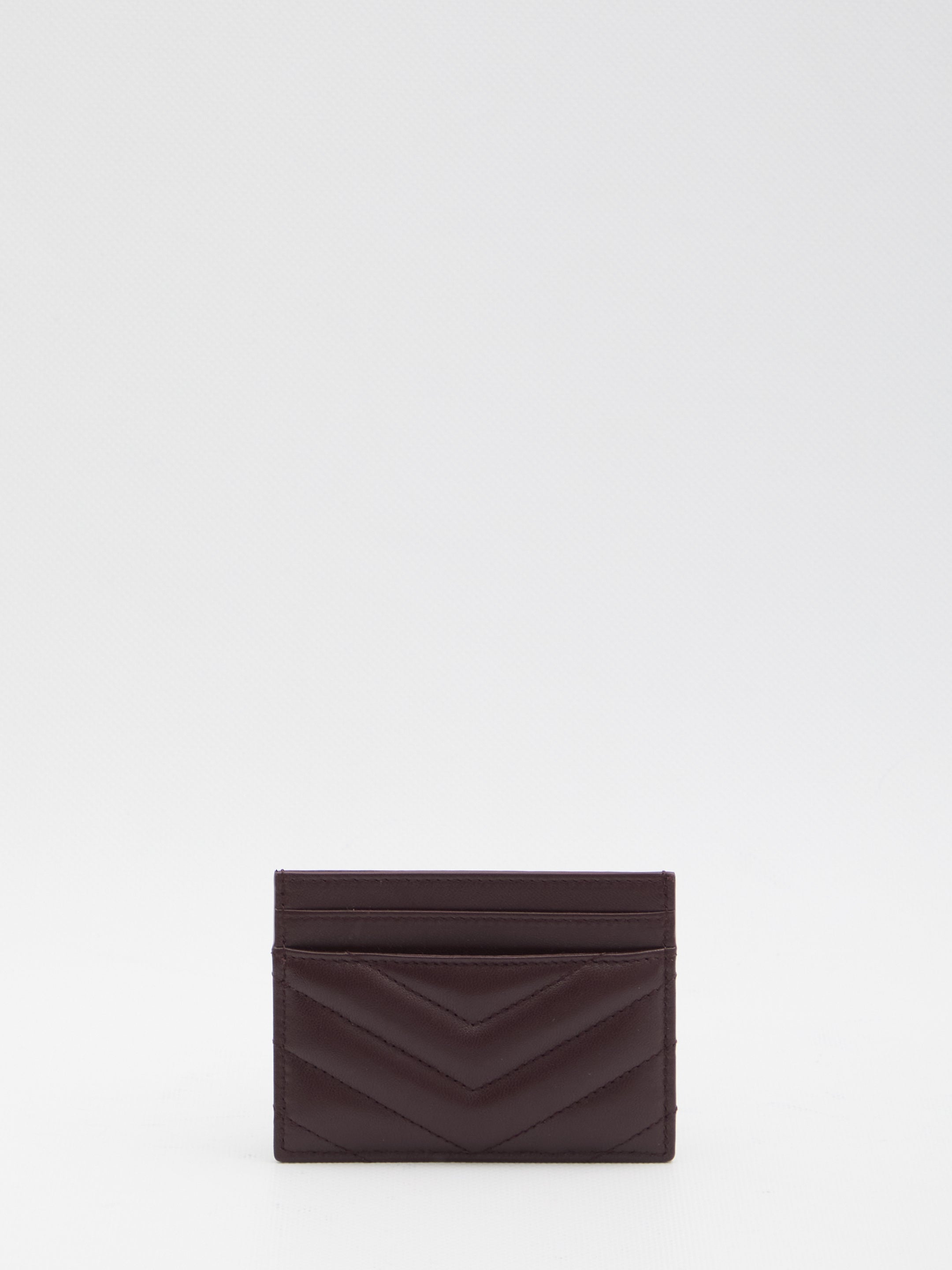 SAINT LAURENT Mini Quilted Leather Card Holder (7.5 cm x 10.5 cm)