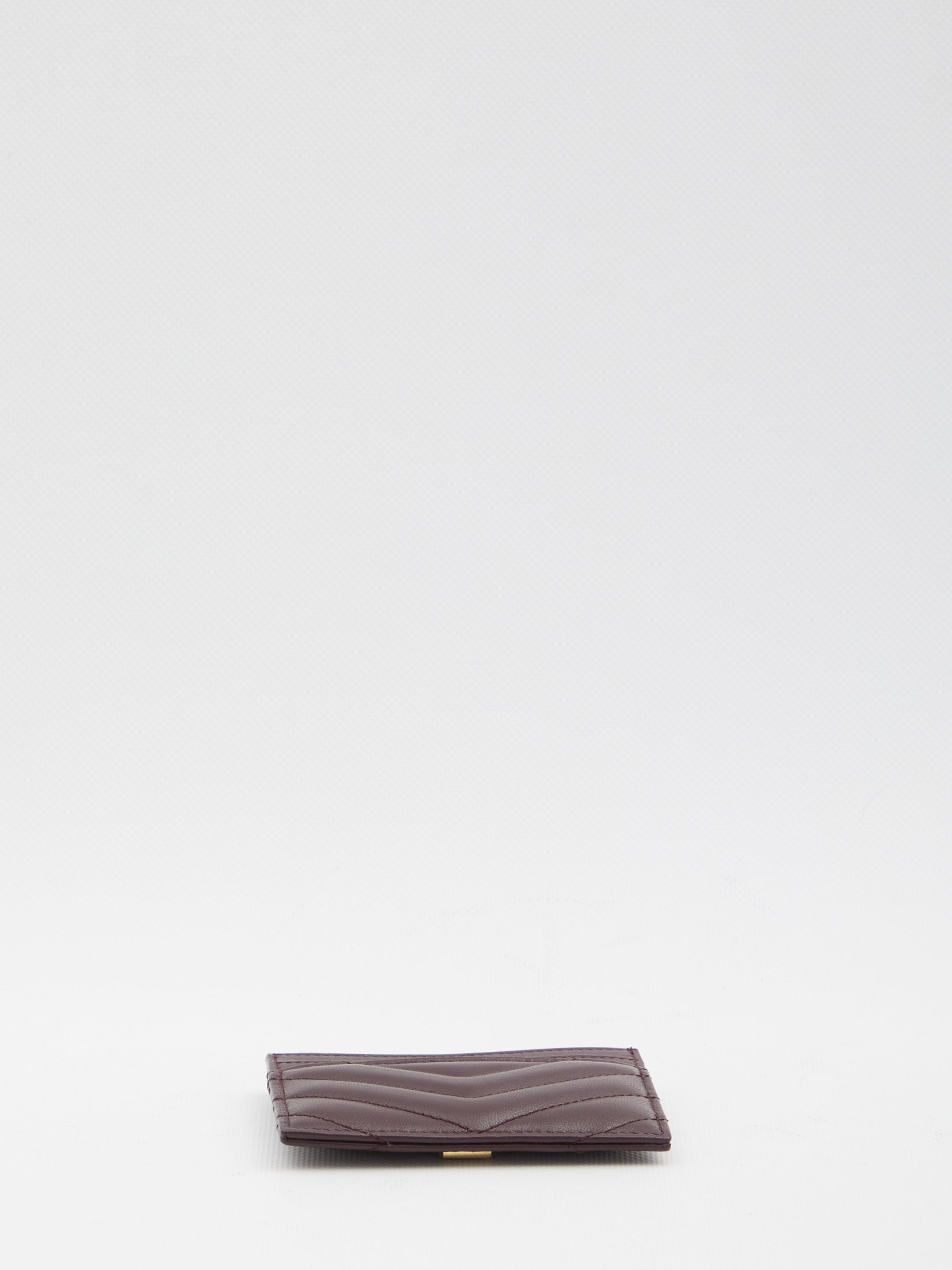 SAINT LAURENT Mini Quilted Leather Card Holder (7.5 cm x 10.5 cm)