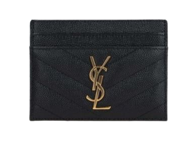 SAINT LAURENT Quilted Mini Leather Card Holder
