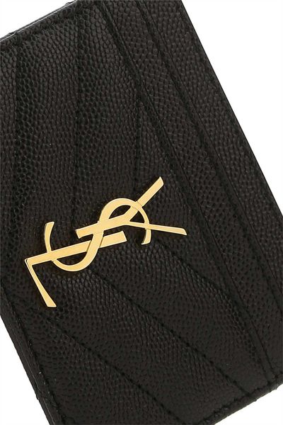 SAINT LAURENT Quilted Mini Leather Card Holder