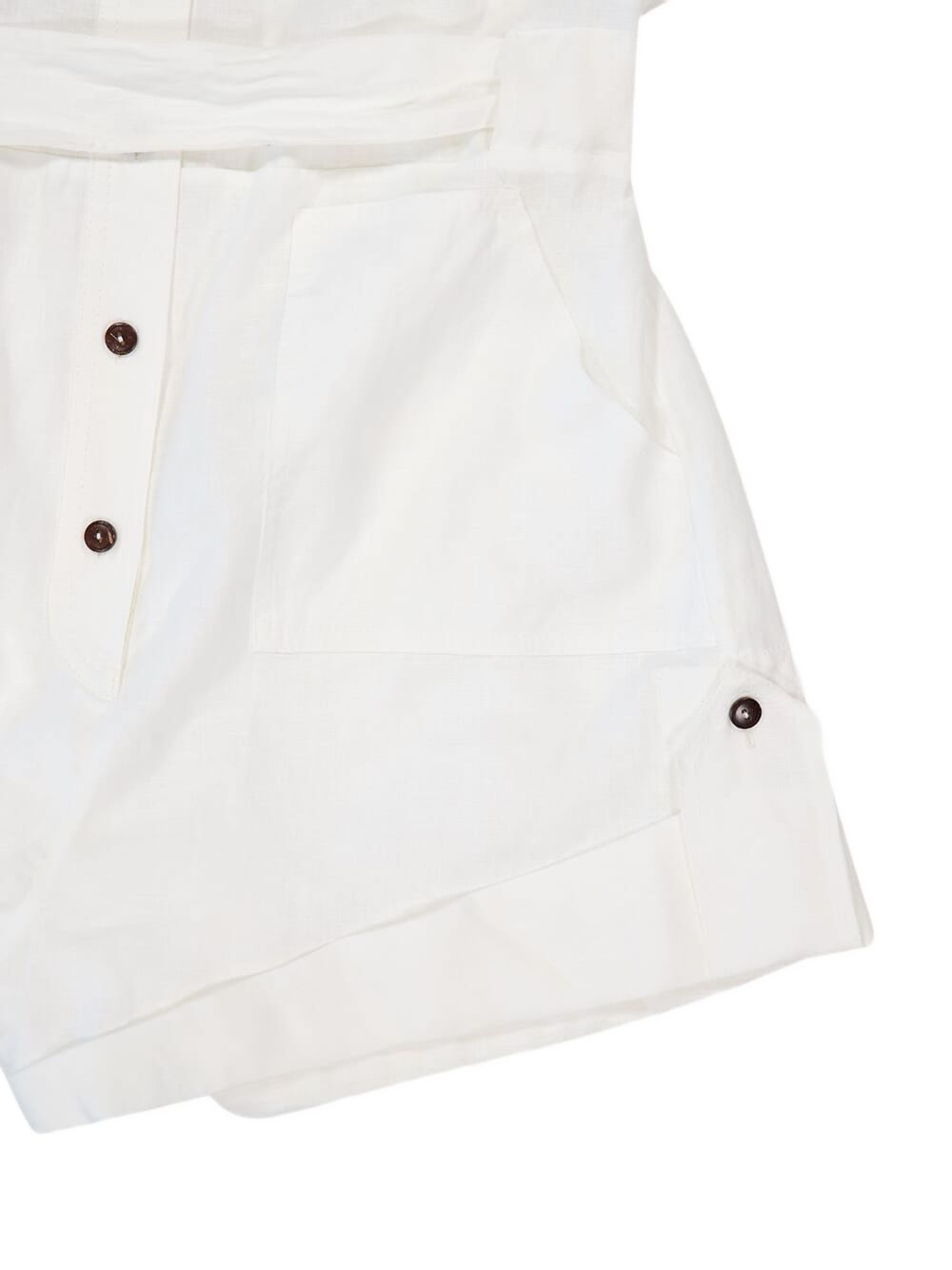 ZIMMERMANN Mini Linen Short Playsuit with Button Fastening