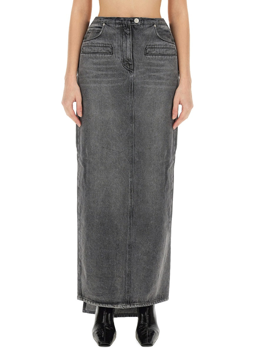 COURREGÈS Regular Fit Cotton Denim Skirt - Size 40