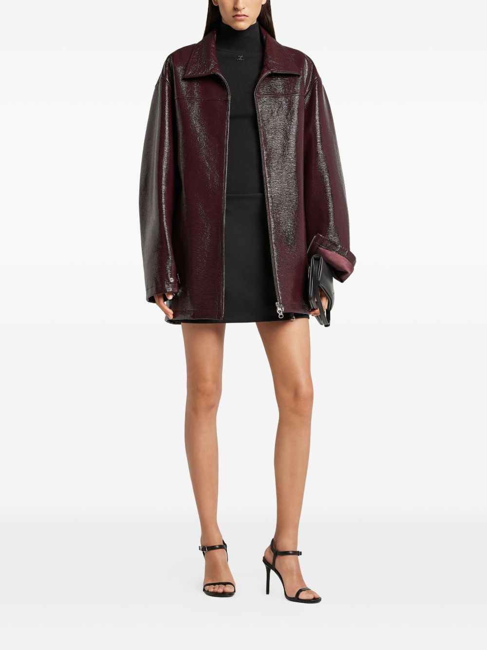 COURREGÈS Fashion Forward Vinyl Bomber Jacket