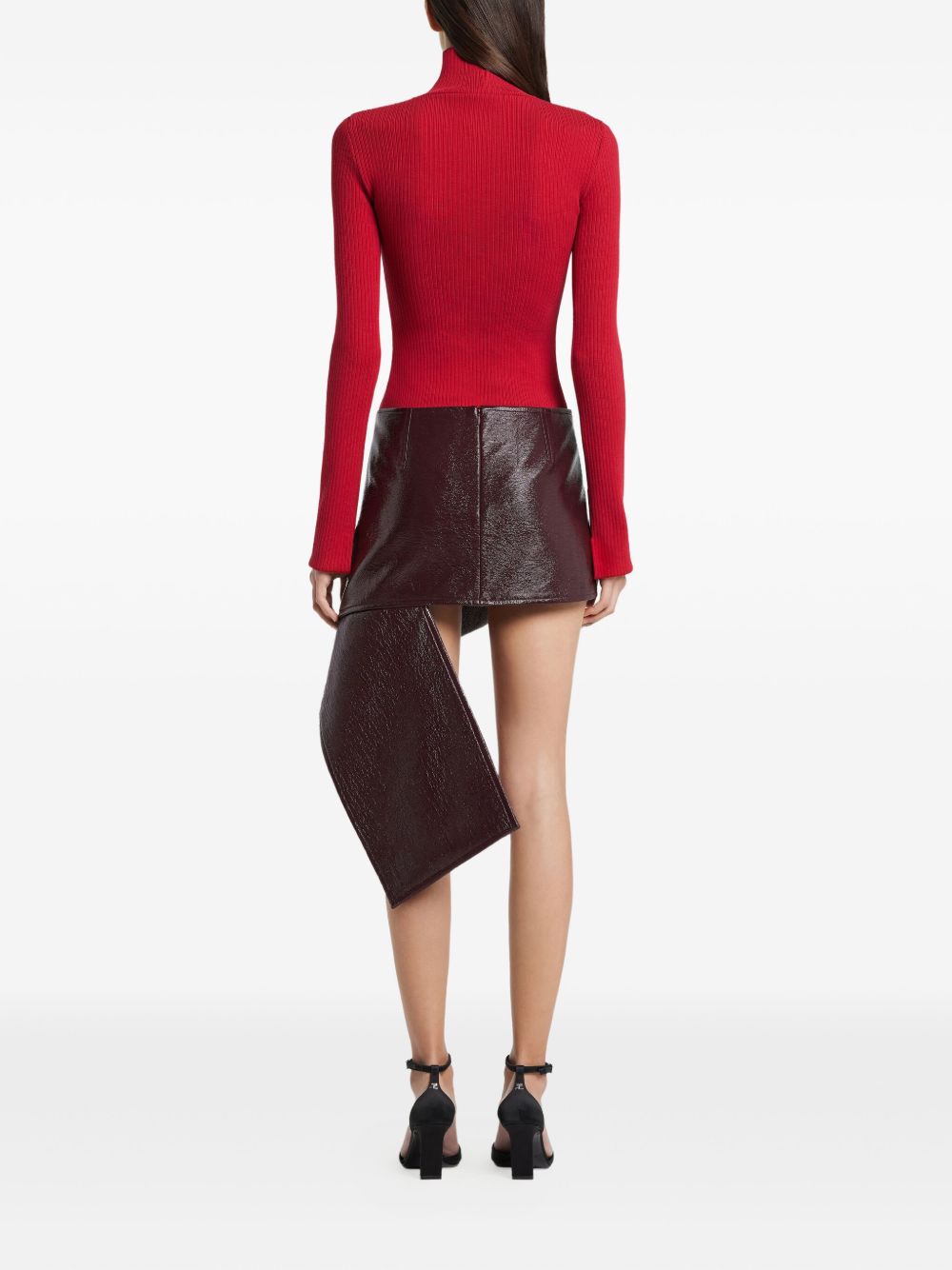 COURREGÈS Asymmetrical Vinyl Mini Skirt