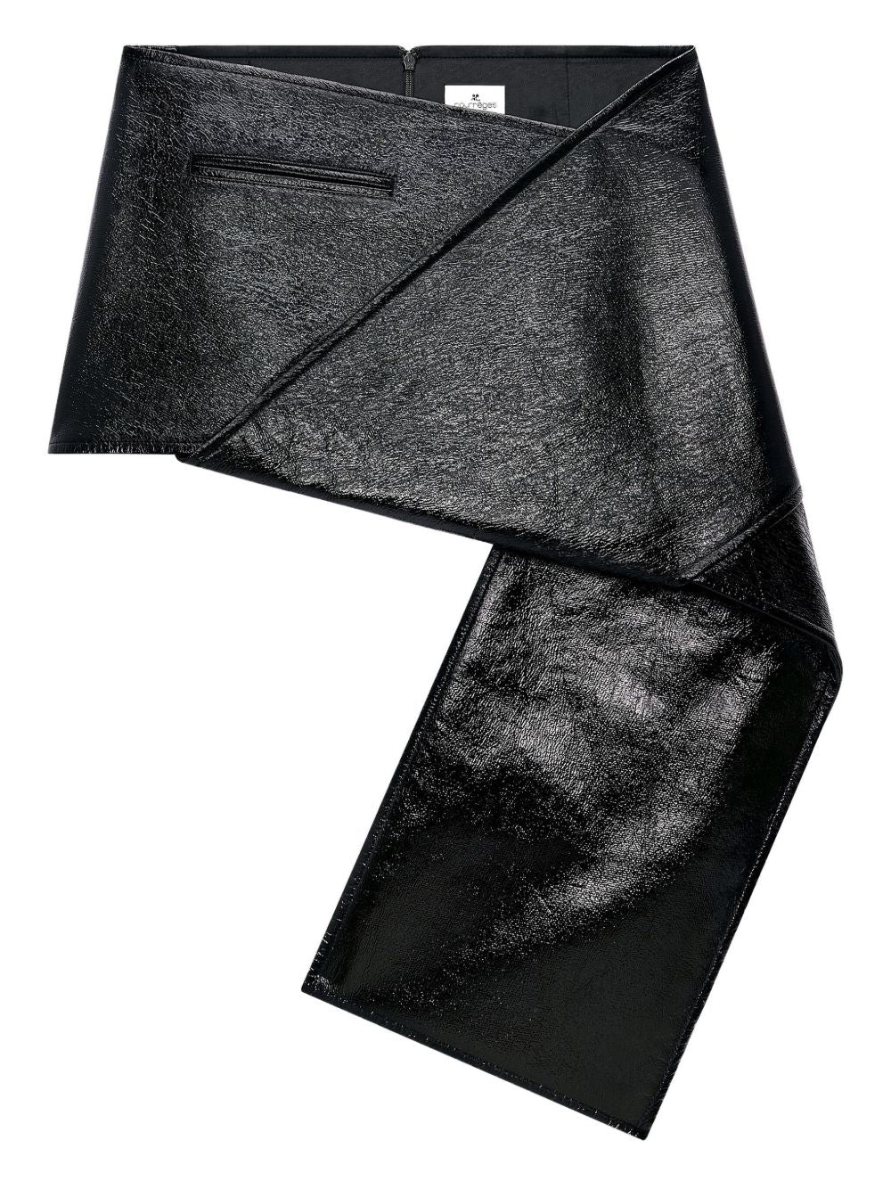 COURREGÈS Asymmetrical Hem Vinyl Mini Skirt