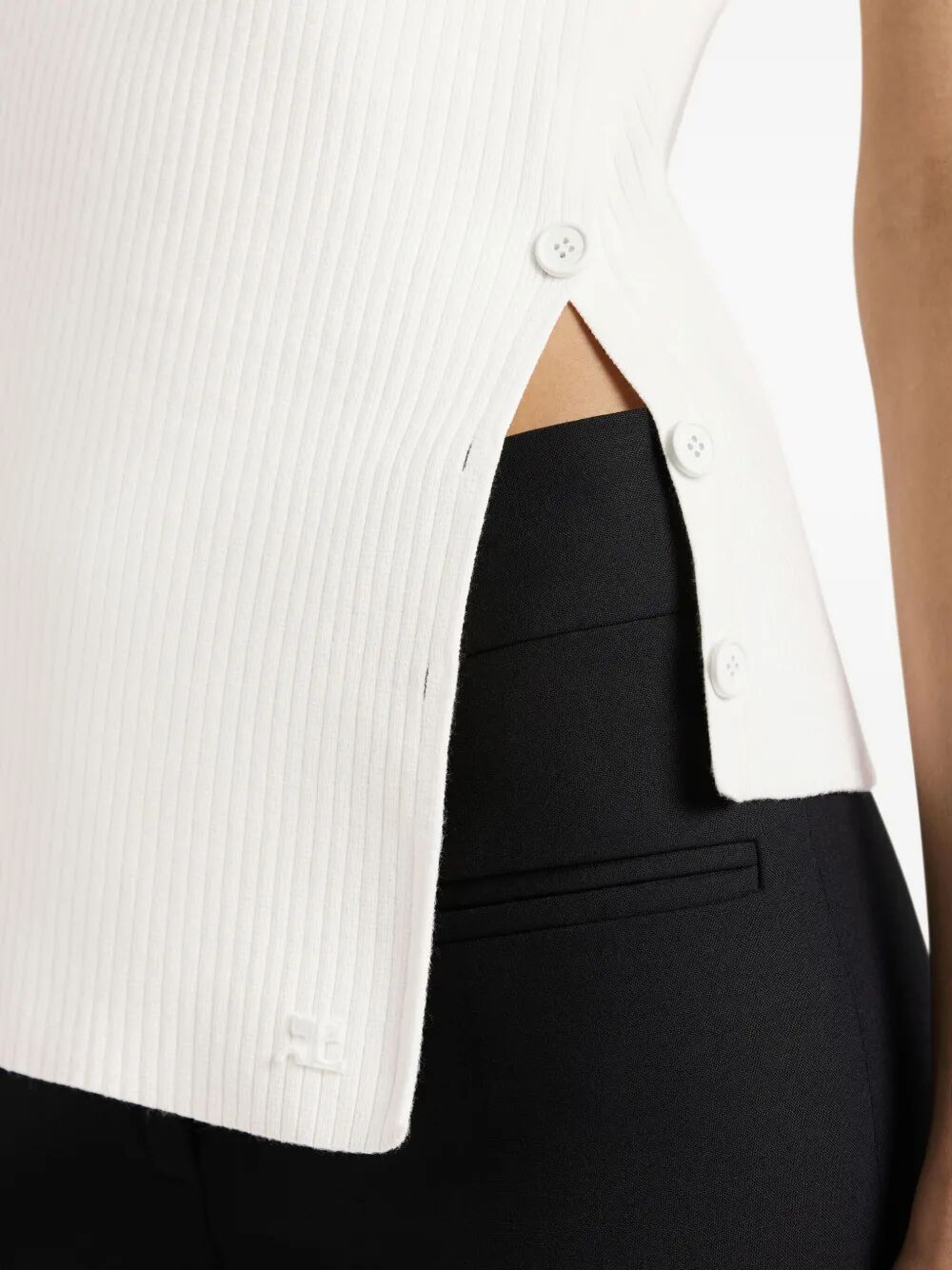 COURREGÈS Oblique Buttoned Top for Women - FW25 Collection