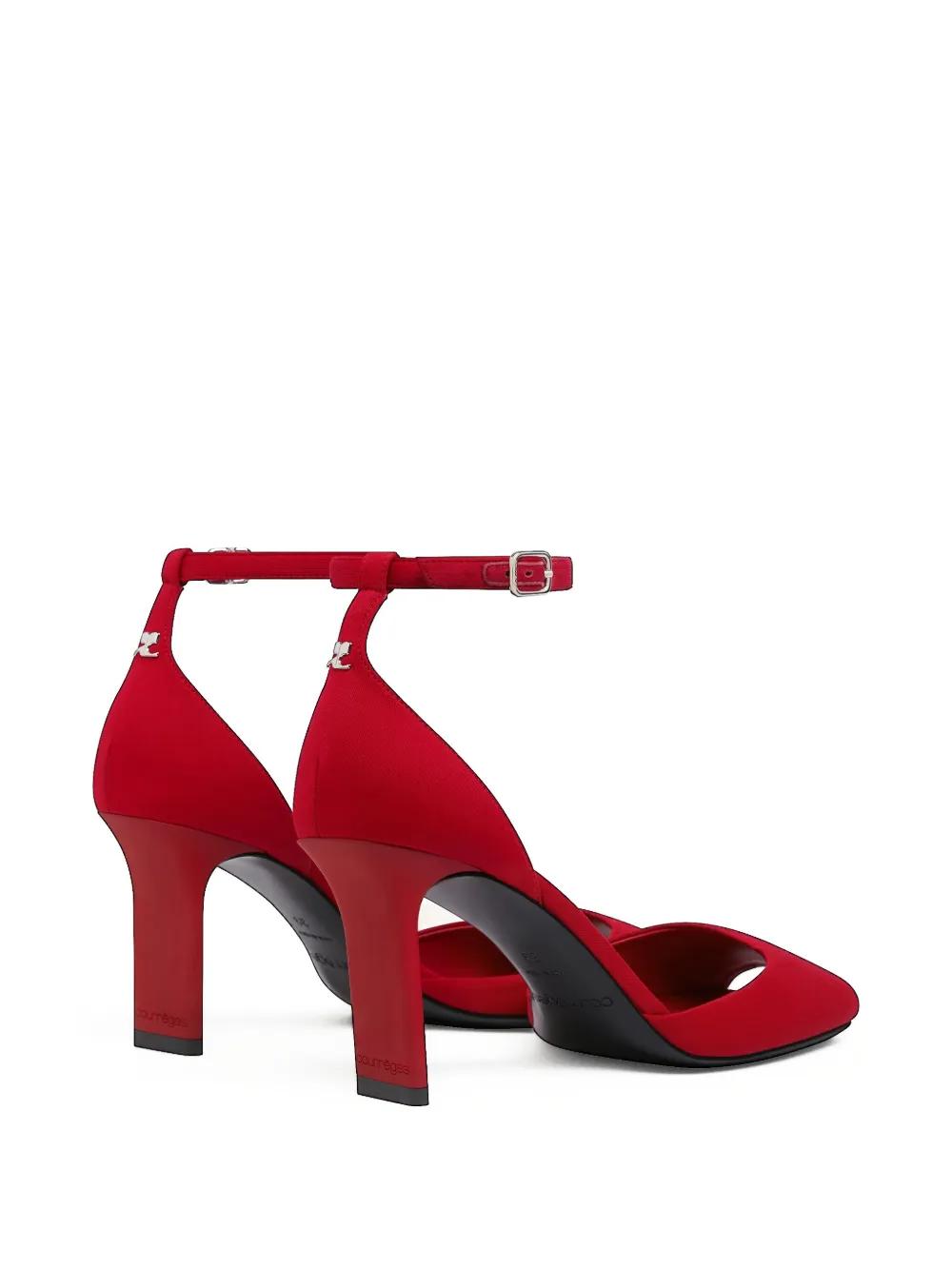 COURREGÈS Peep-Toe Ankle-Strap Pumps
