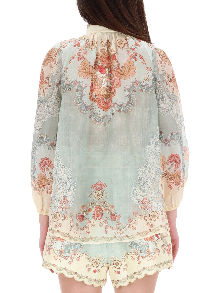 ZIMMERMANN High Neck Printed Blouse for Women - SS26