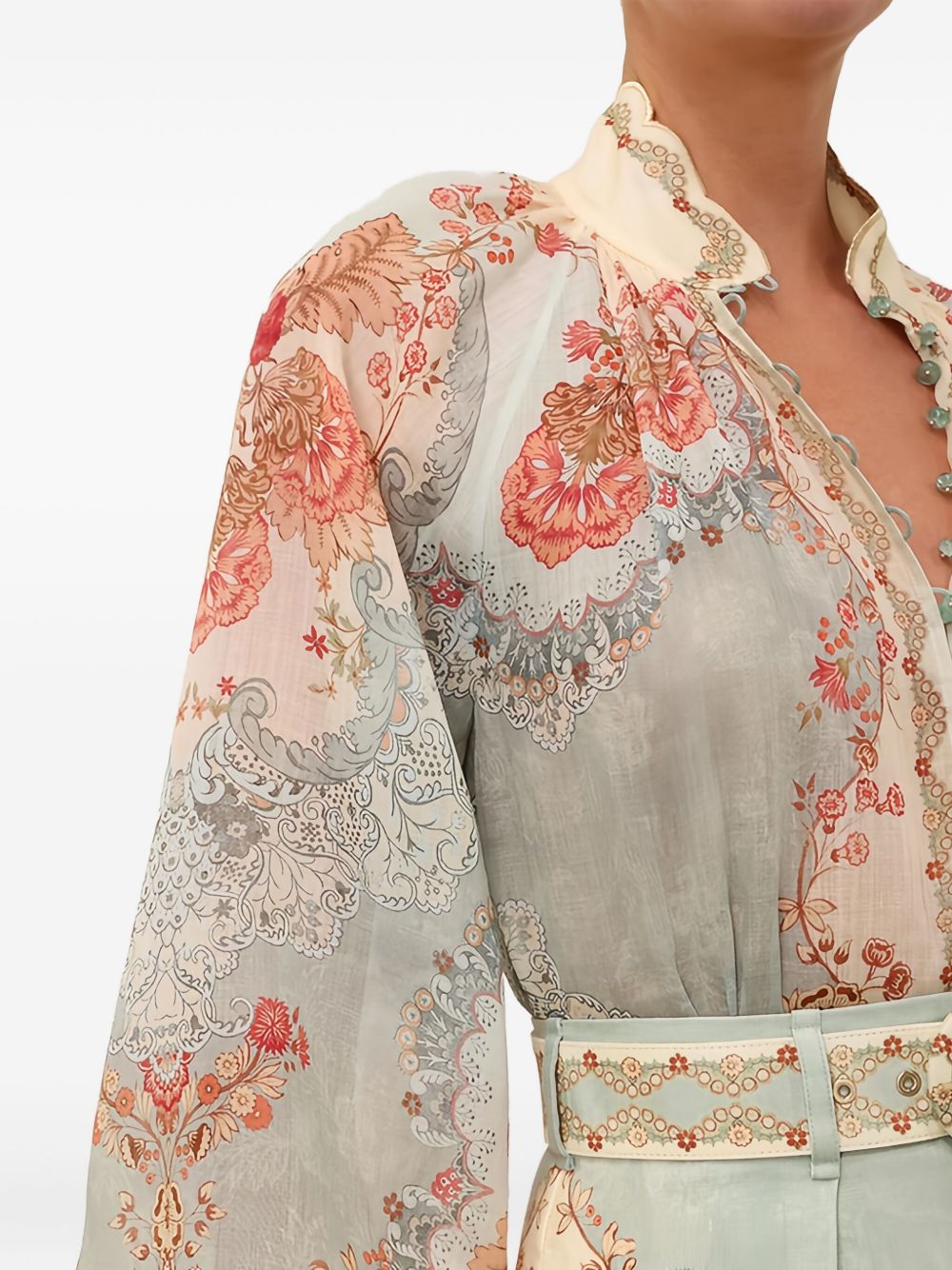 ZIMMERMANN High Neck Printed Blouse for Women - SS26