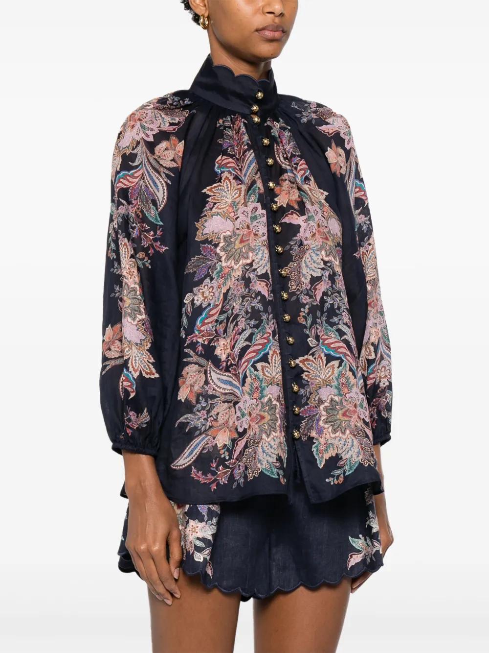 ZIMMERMANN Rhiannon Printed Mini Blouse