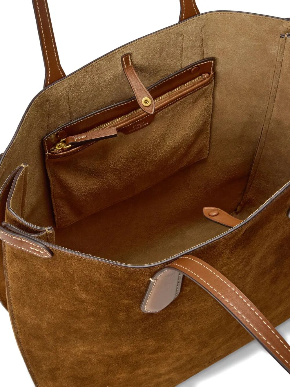 POLO RALPH LAUREN Large Suede Tote Handbag