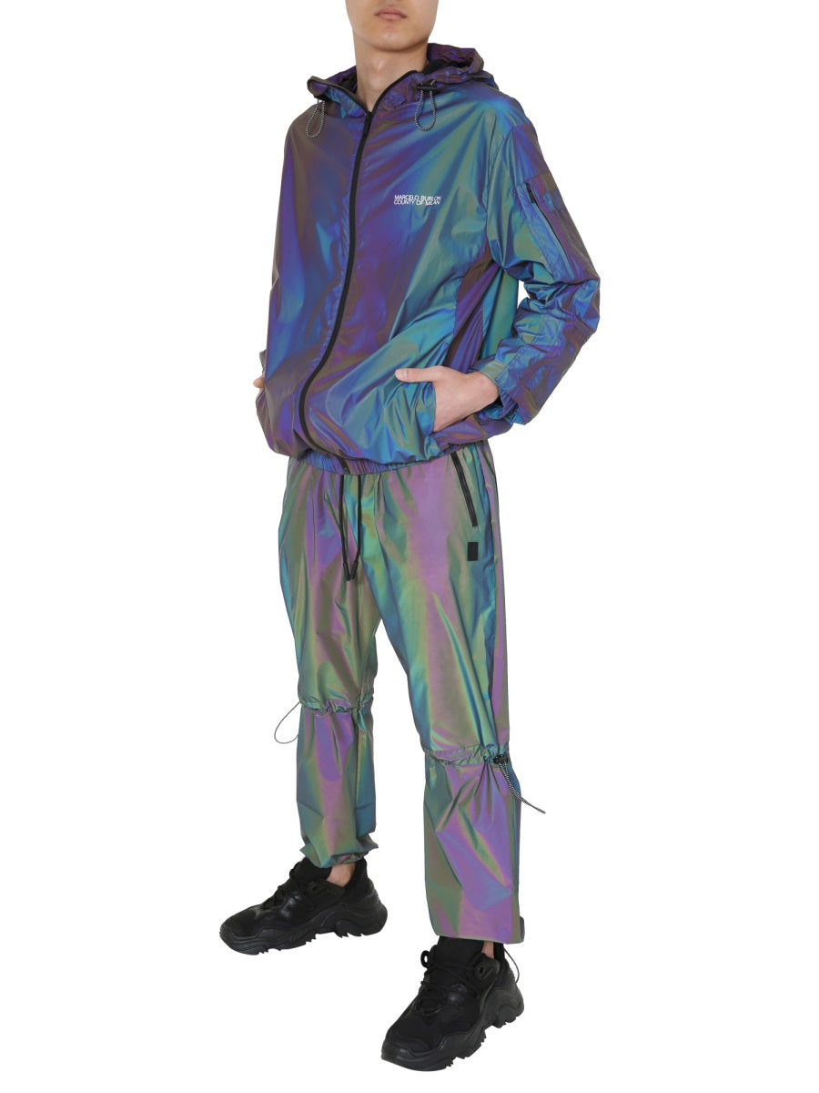 MARCELO BURLON COUNTY OF MILAN Men's Wind Jacket with Front Zip Closure