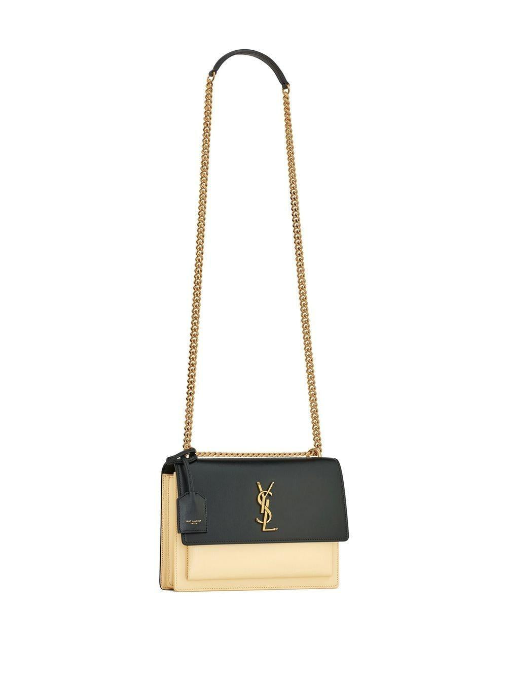SAINT LAURENT Mini Sunset Logo Plaque Chain Wallet